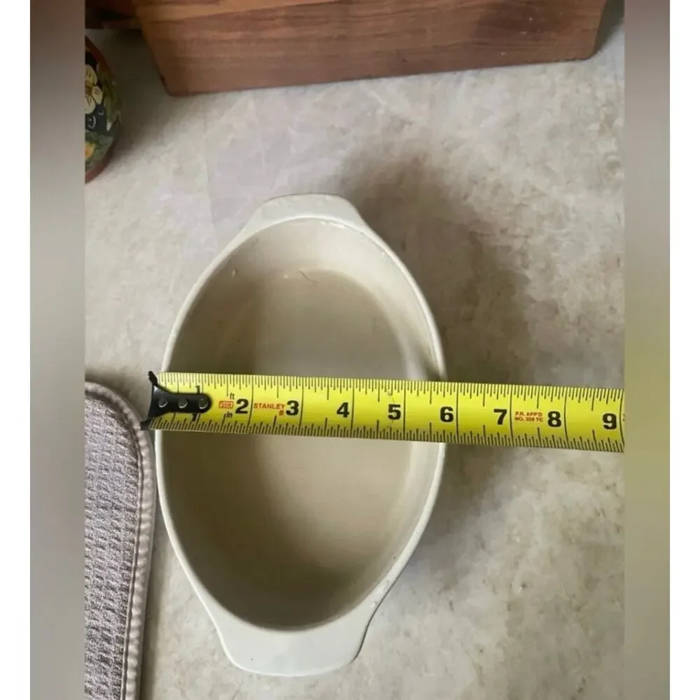 Pampered Chef small Cream Oval Baking Dish